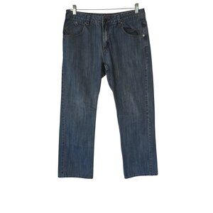 EZEKIEL 301 Jeans Blue Denim Straight Leg Stretch Mens Size 33x31
